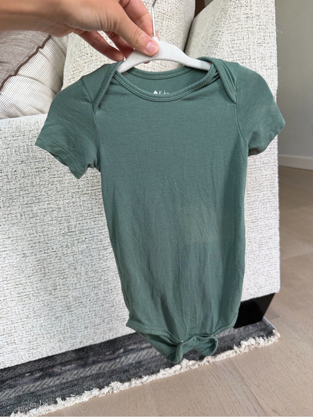 Kyte BABY Short Sleeve One-Piece Bodysuit in Sage Green